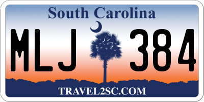 SC license plate MLJ384