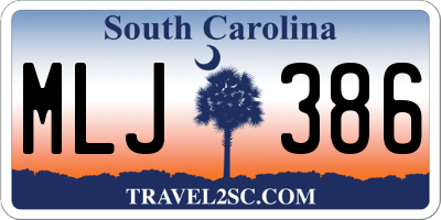 SC license plate MLJ386