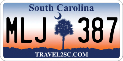 SC license plate MLJ387
