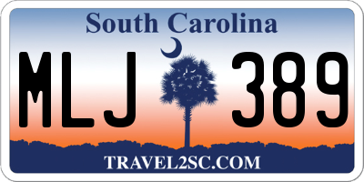 SC license plate MLJ389