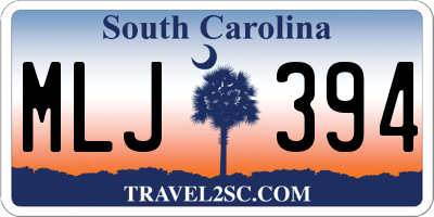 SC license plate MLJ394