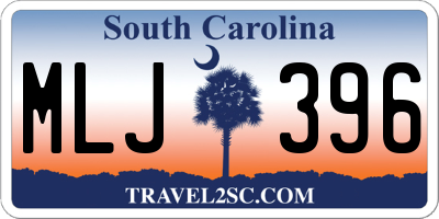 SC license plate MLJ396