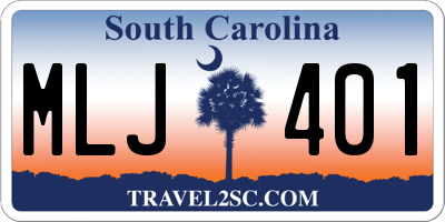 SC license plate MLJ401