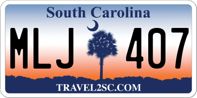 SC license plate MLJ407