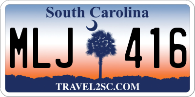 SC license plate MLJ416