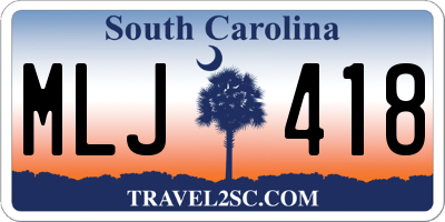 SC license plate MLJ418