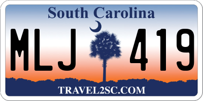 SC license plate MLJ419