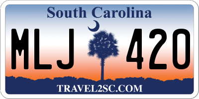 SC license plate MLJ420