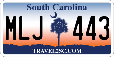 SC license plate MLJ443