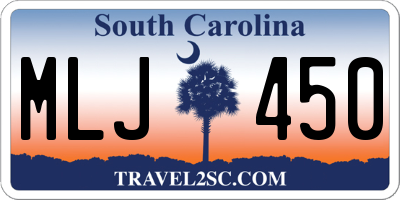 SC license plate MLJ450