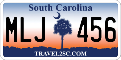 SC license plate MLJ456