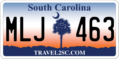 SC license plate MLJ463