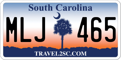 SC license plate MLJ465