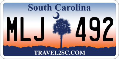 SC license plate MLJ492