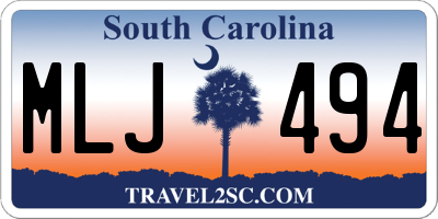 SC license plate MLJ494