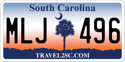 SC license plate MLJ496