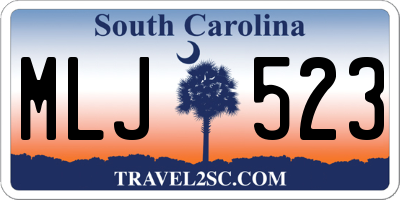 SC license plate MLJ523