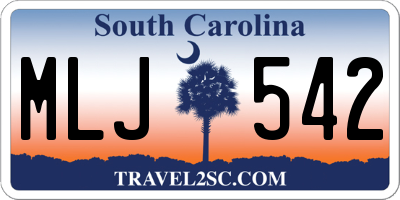 SC license plate MLJ542