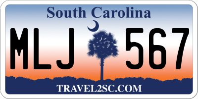 SC license plate MLJ567