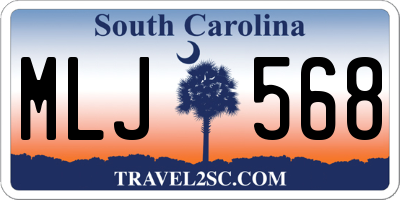 SC license plate MLJ568
