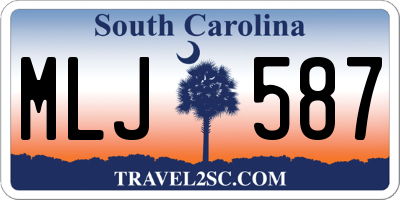 SC license plate MLJ587