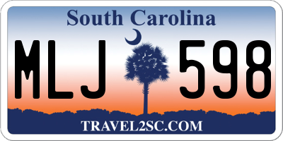 SC license plate MLJ598