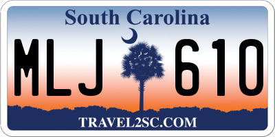 SC license plate MLJ610