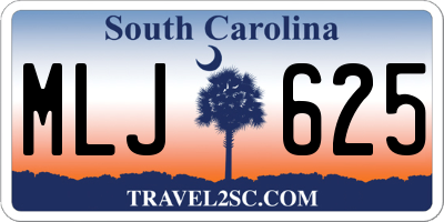 SC license plate MLJ625
