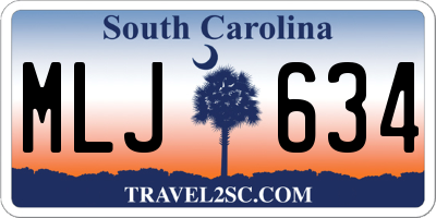SC license plate MLJ634