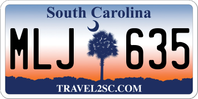 SC license plate MLJ635