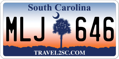 SC license plate MLJ646