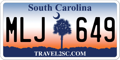 SC license plate MLJ649