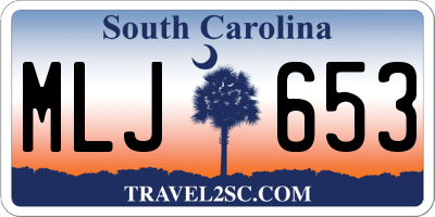 SC license plate MLJ653