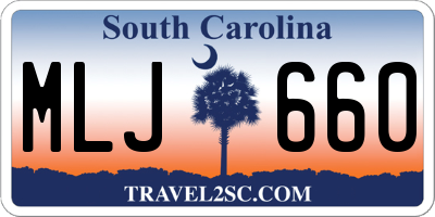 SC license plate MLJ660
