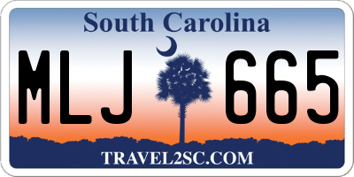 SC license plate MLJ665