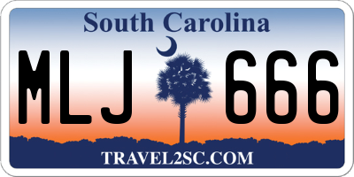 SC license plate MLJ666