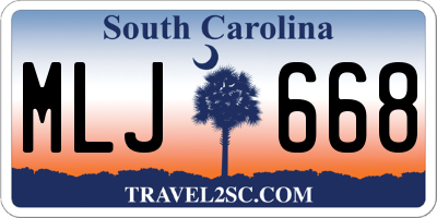 SC license plate MLJ668