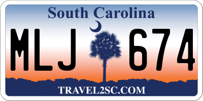 SC license plate MLJ674