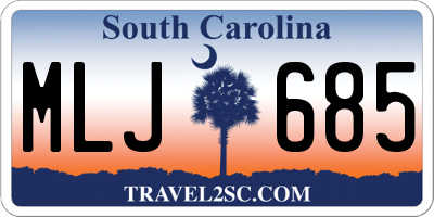 SC license plate MLJ685