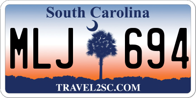 SC license plate MLJ694