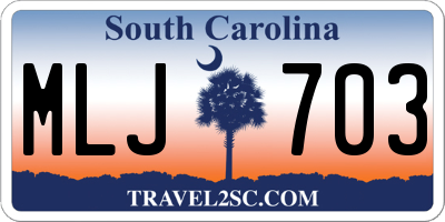 SC license plate MLJ703
