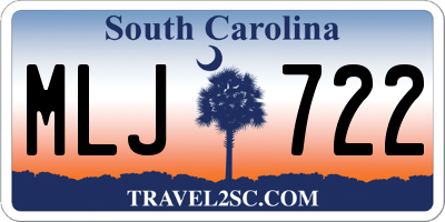 SC license plate MLJ722
