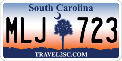 SC license plate MLJ723