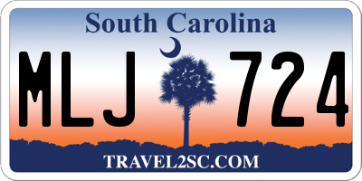 SC license plate MLJ724
