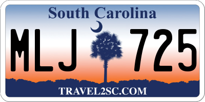 SC license plate MLJ725