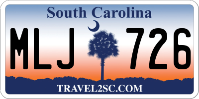 SC license plate MLJ726