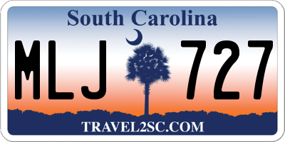 SC license plate MLJ727