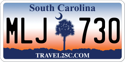 SC license plate MLJ730