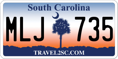 SC license plate MLJ735