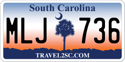 SC license plate MLJ736